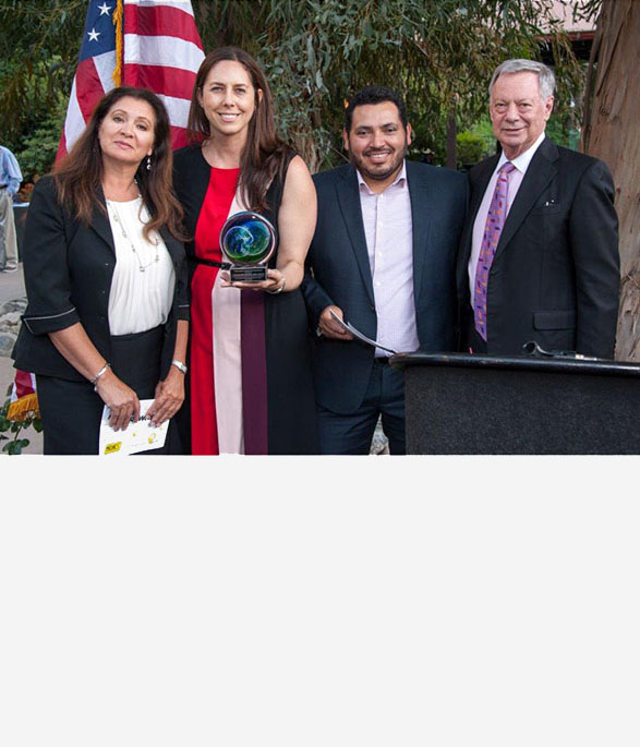 Landegger team receiving Chairman's Award of Excellence from Greater San Fernando Valley Chamber of Commerce