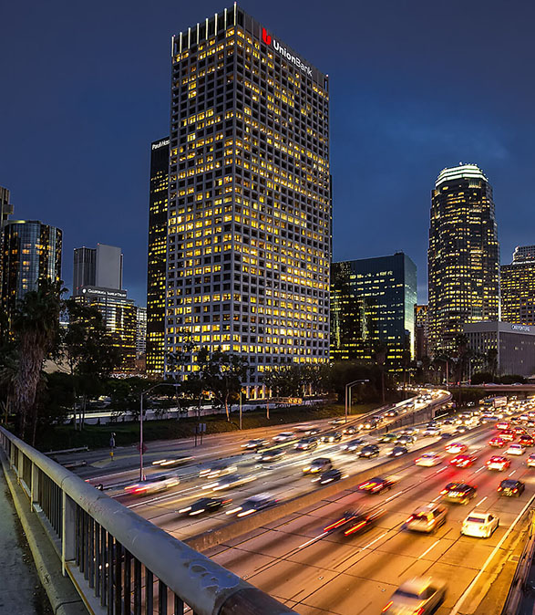 Los Angeles skyline just after sunset